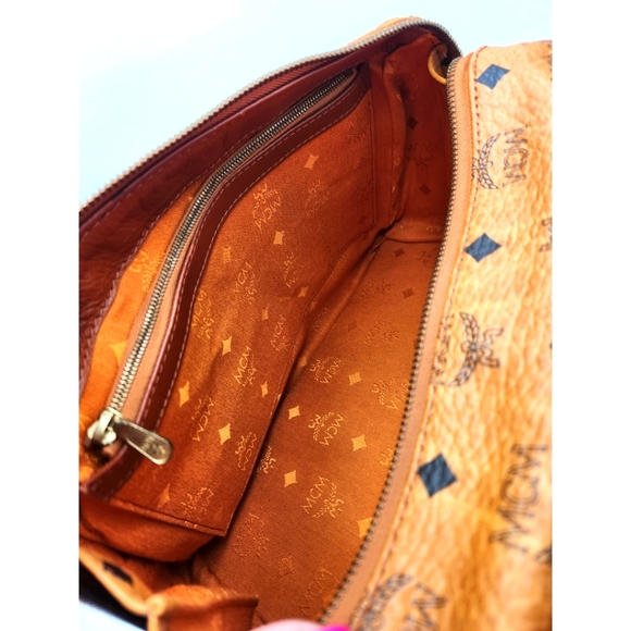 ✨️EUC MCM Cognac Monogram Visetos Boston Hand Bag ✨️ - Picture 13 of 16